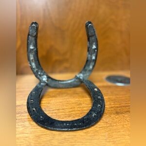 Handmade Black Horseshoe Hook Hanger Holder Western Cowboy Equestrian Decor